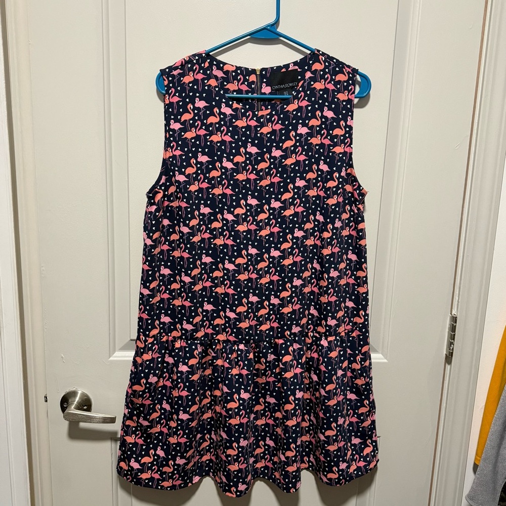 Flamingo Print Mini Dress